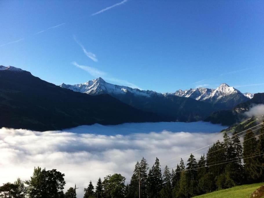 Ferienhaus Zillertal Panorama Blick Balkon Sauna Zellberg Exteriér fotografie